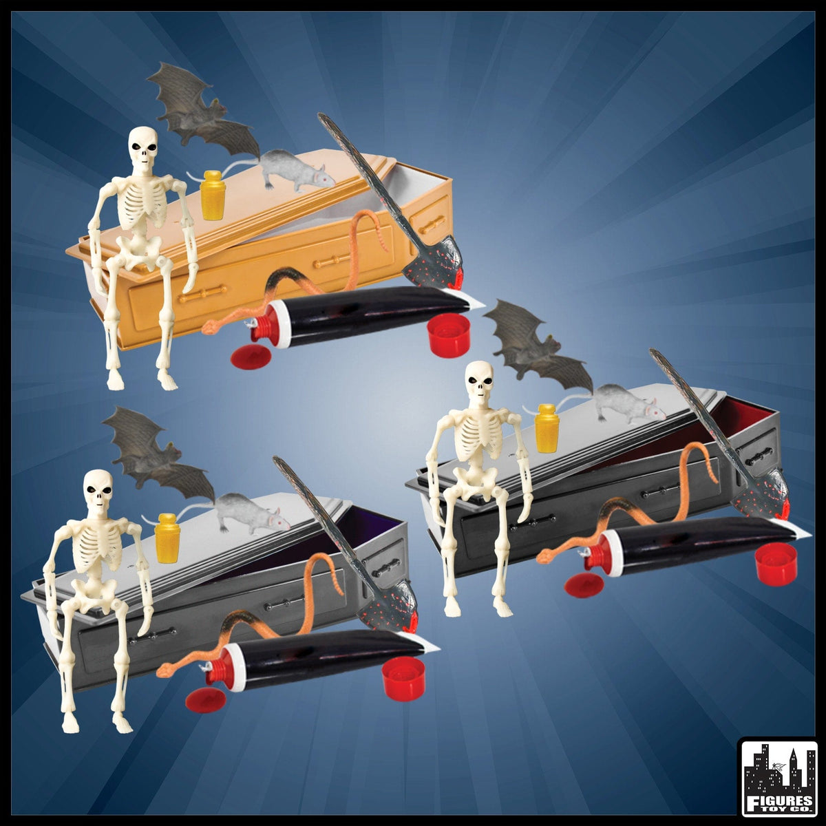 Set of all 3 ULTIMATE Coffin Casket Playset for WWE Wrestling Action Figures