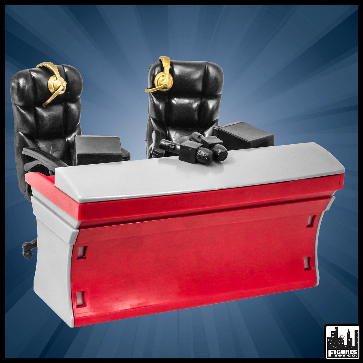 Set of all 3 ULTIMATE Commentator Table Playsets for WWE Wrestling Action Figures