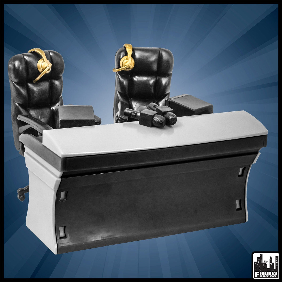 Set of all 3 ULTIMATE Commentator Table Playsets for WWE Wrestling Action Figures