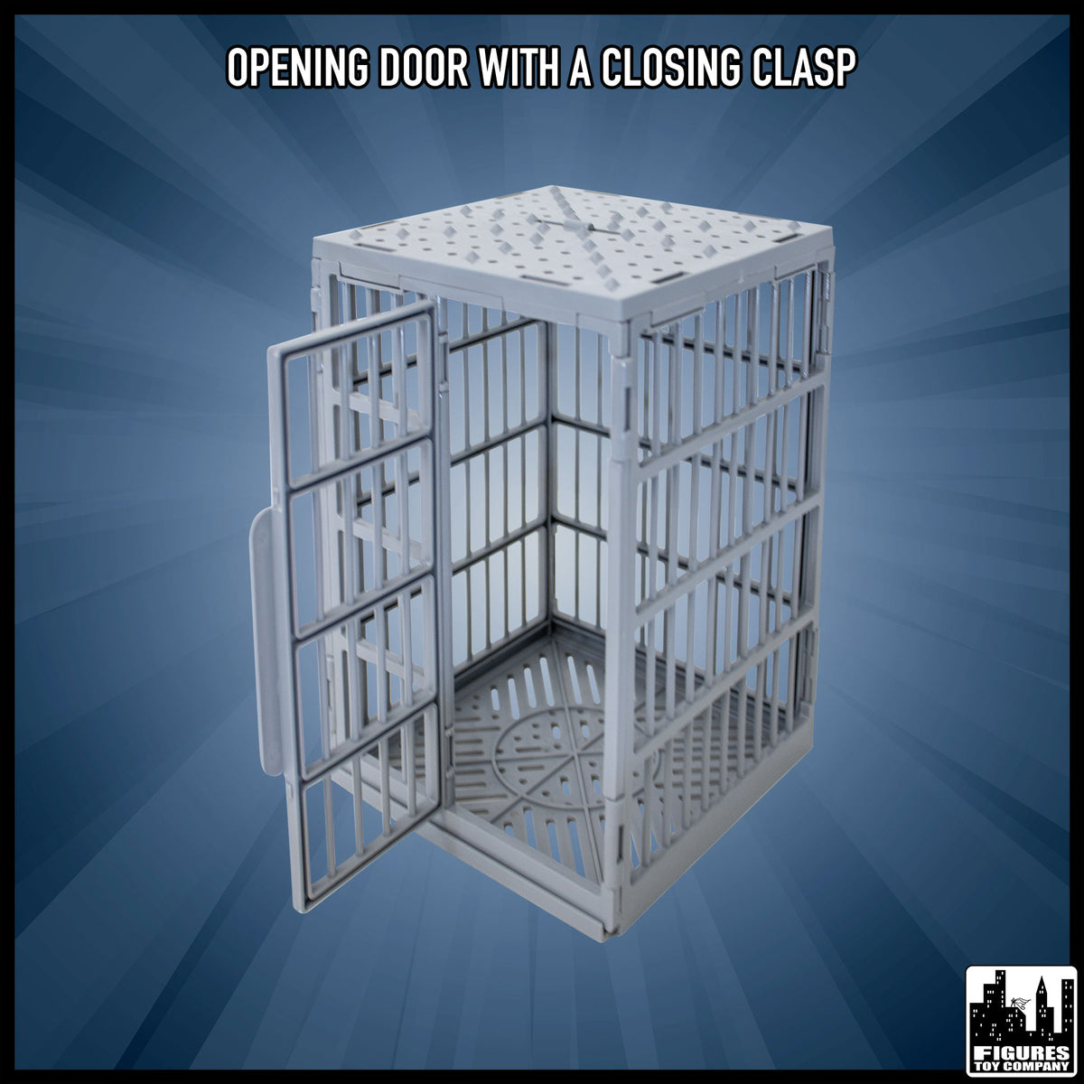 Shark Cage & Grab The Gear Playset for wrestling figures — cage detail.