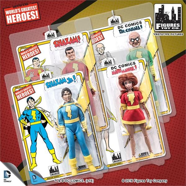 Shazam Retro 8 Inch Action Figures Series 1: Set of all 4