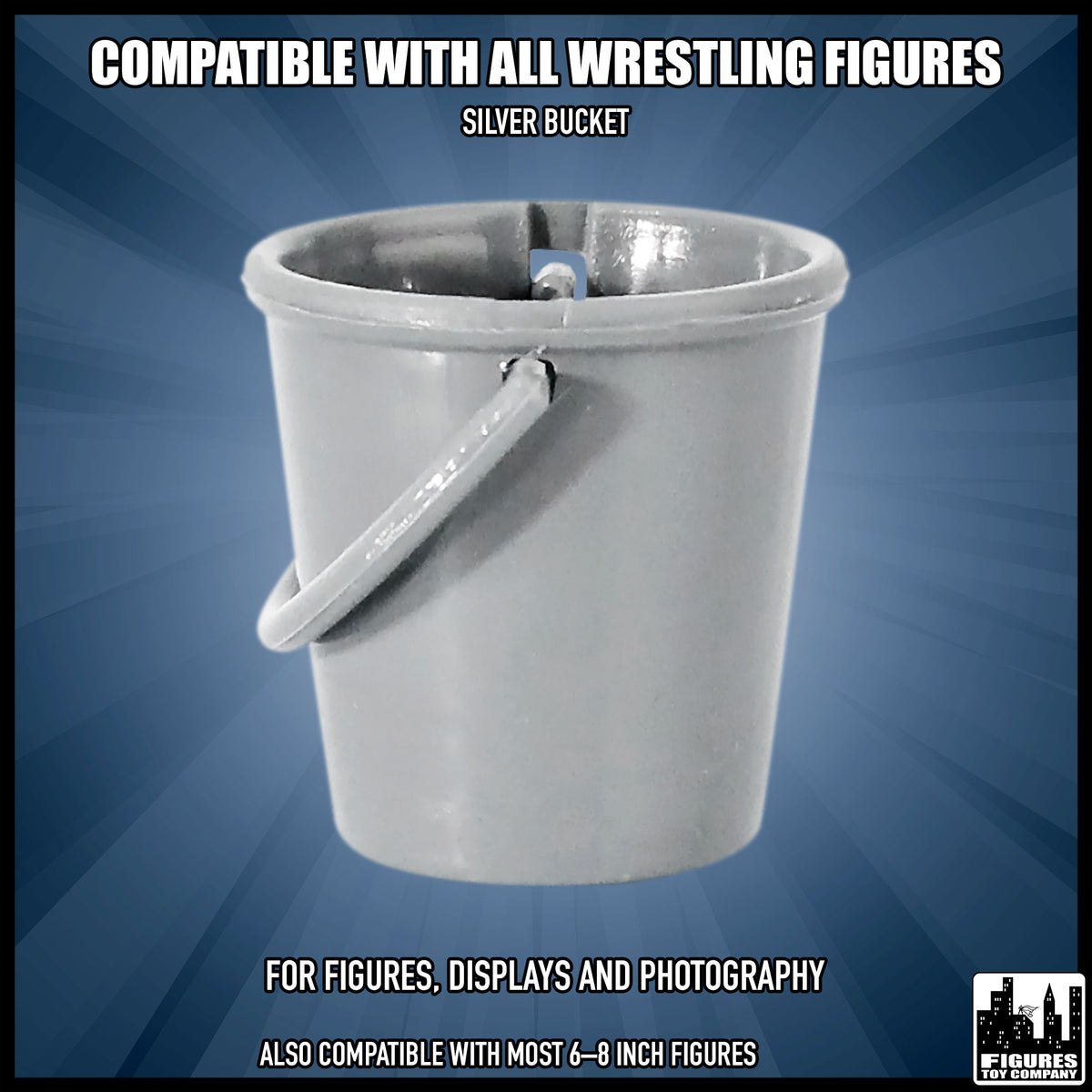 Silver bucket for wrestling figures — compatibility guide.