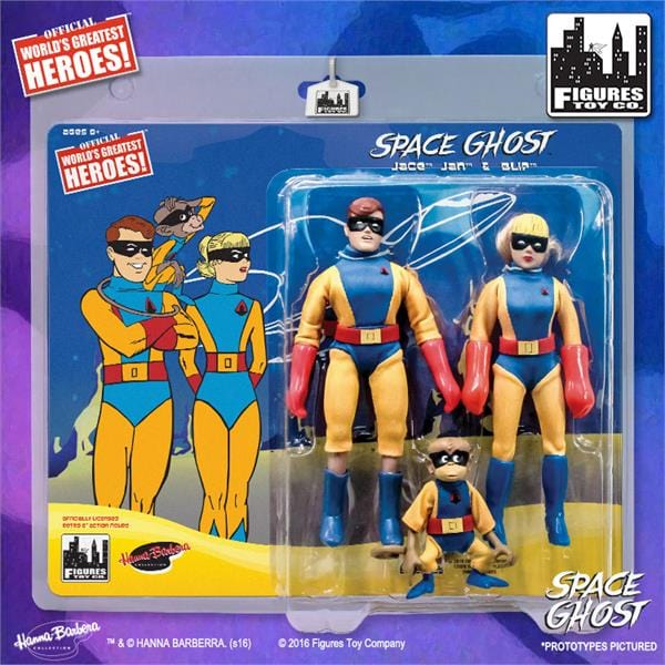 Space Ghost Retro 8 Inch Action Figures Series: Jace, Jan & Blip Three Pack