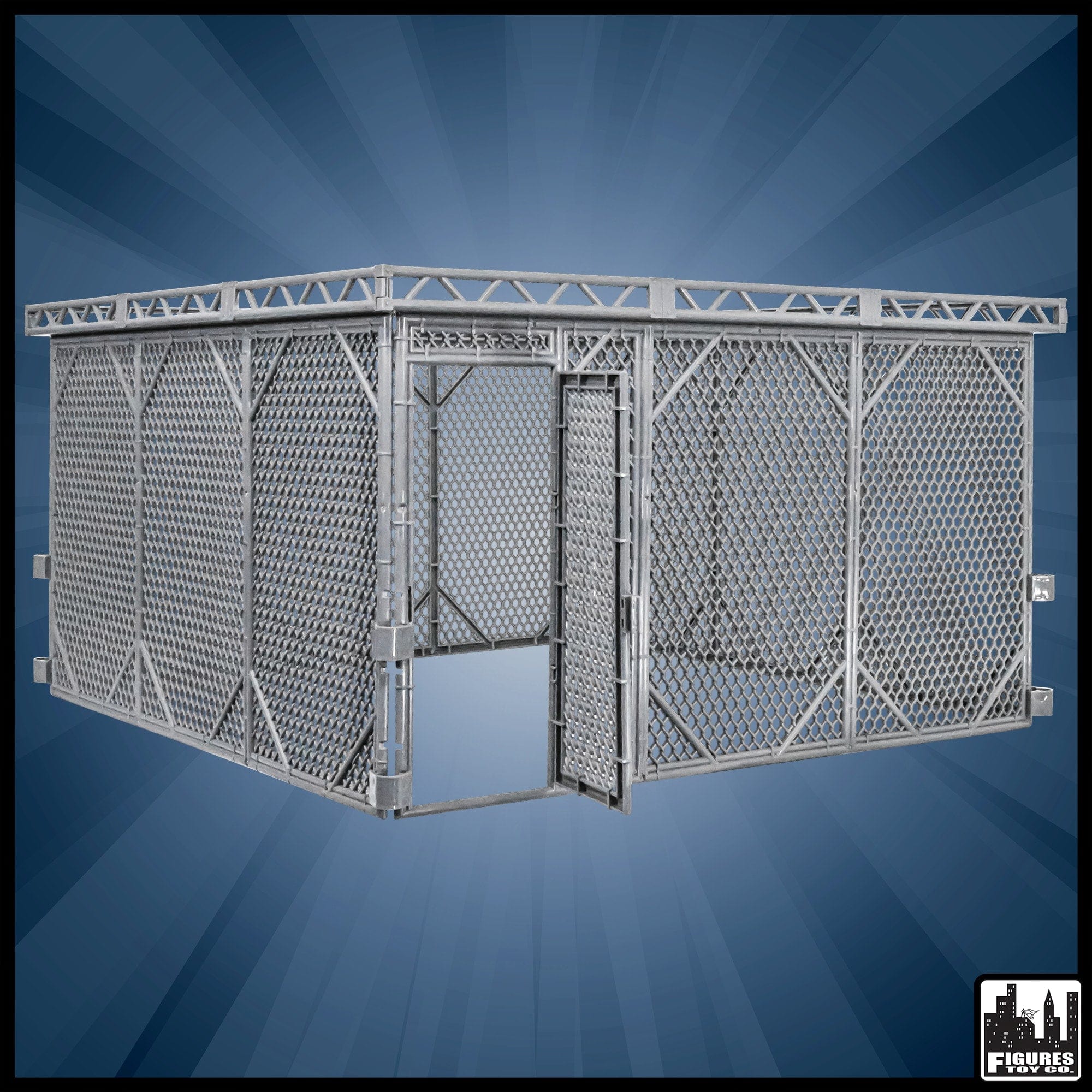 Steel Cage Playset for Figures Toy Company Wrestling Ring