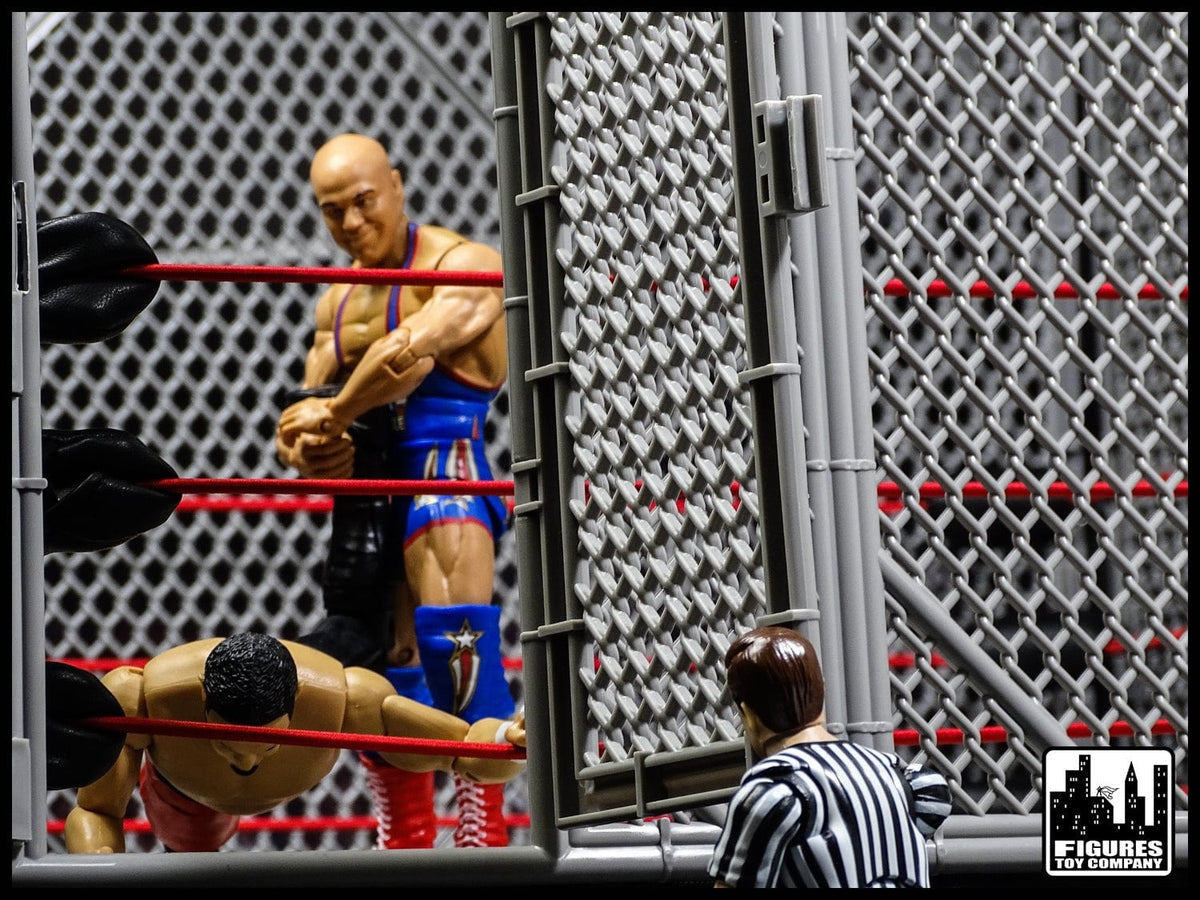 Steel Cage Playset for Figures Toy Company Wrestling Ring