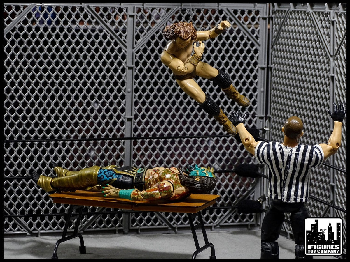 Steel Cage Playset for Figures Toy Company Wrestling Ring