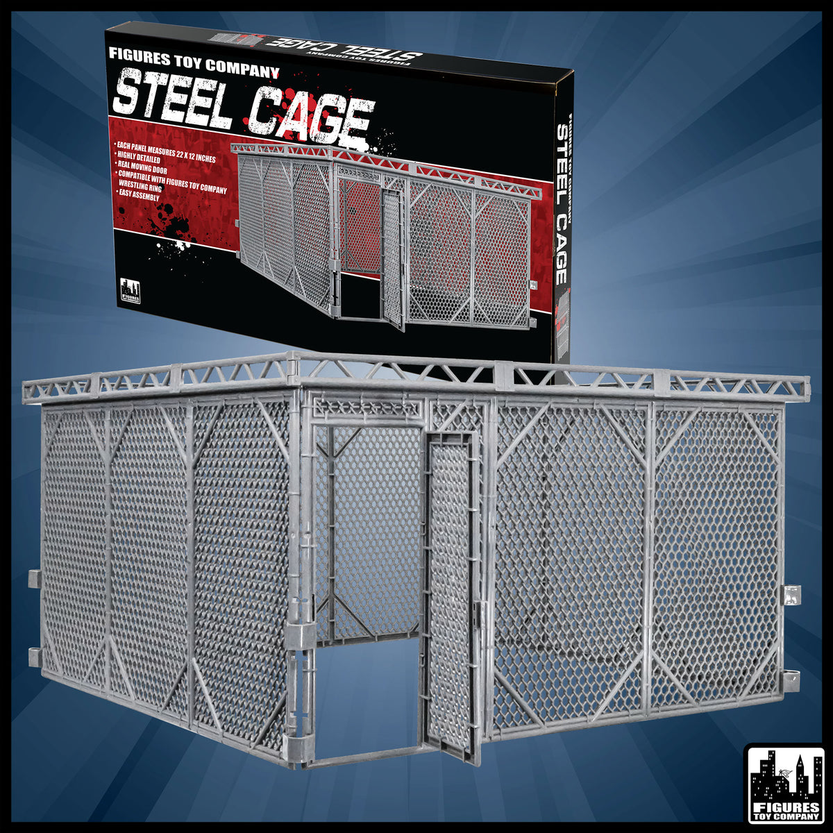 Steel Cage Playset for wrestling figures — boxed product.
