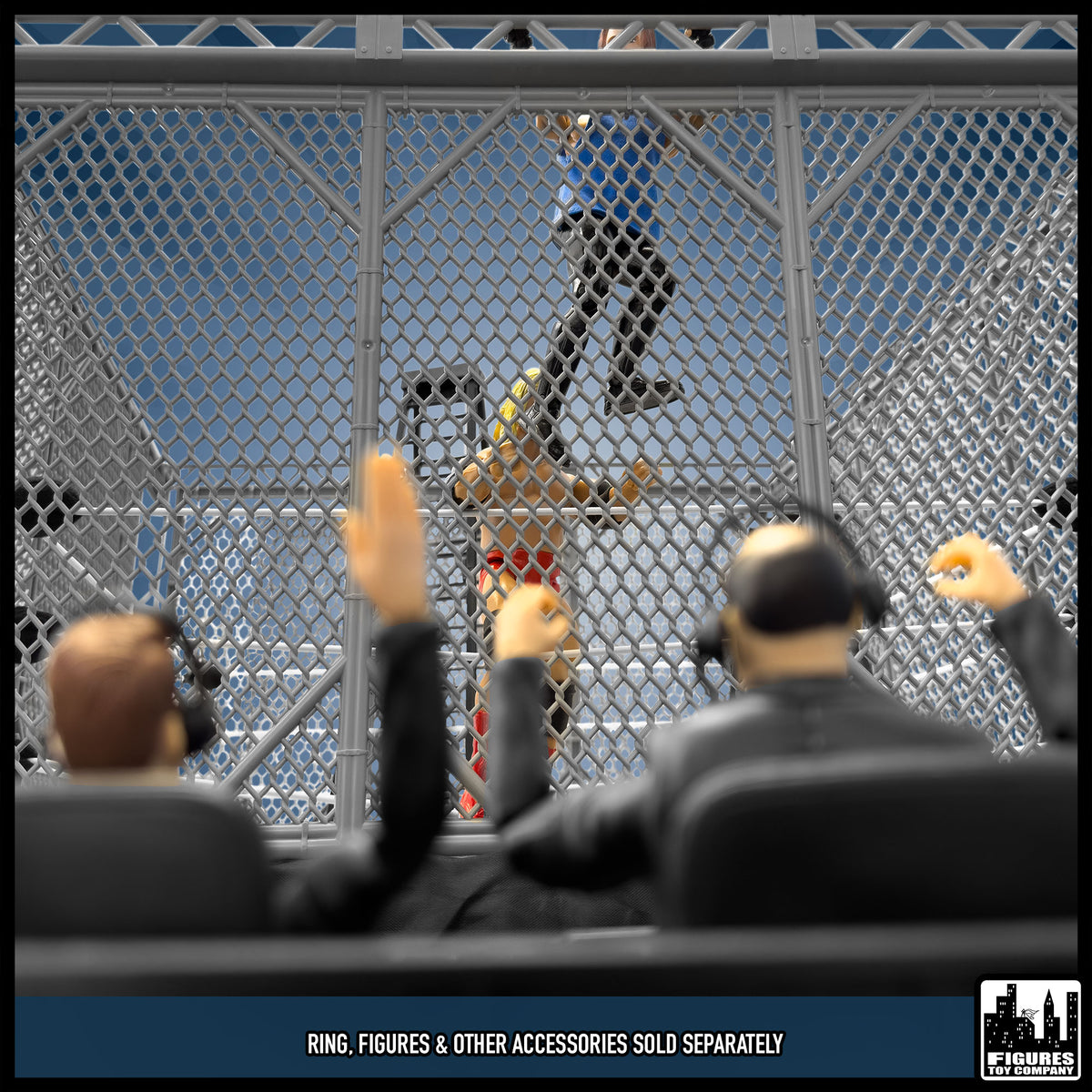 Steel Cage Playset for wrestling figures — ringside action.