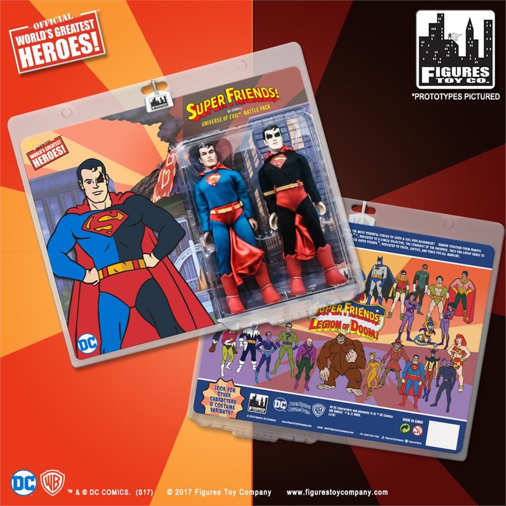 Super Friends 8 Inch Retro Action Figures Universe of Evil Two-Pack: Superman