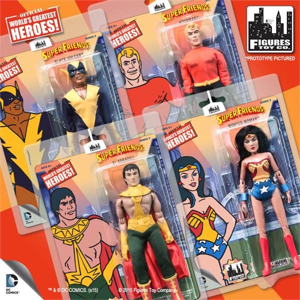 Super Friends Retro 8 Inch Action Figures Series Two: Set of all 4