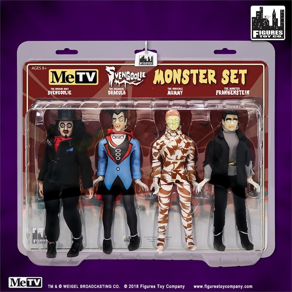 Svengoolie 8 Inch Retro Action Figure Four-Pack With Monsters