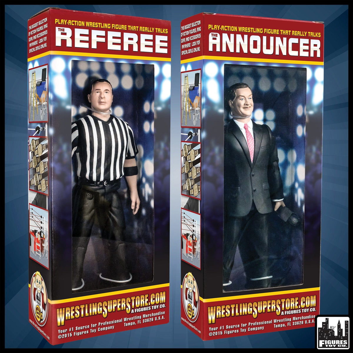 Talking Referee &amp; Ring Announcer Figures for WWE Wrestling Figures