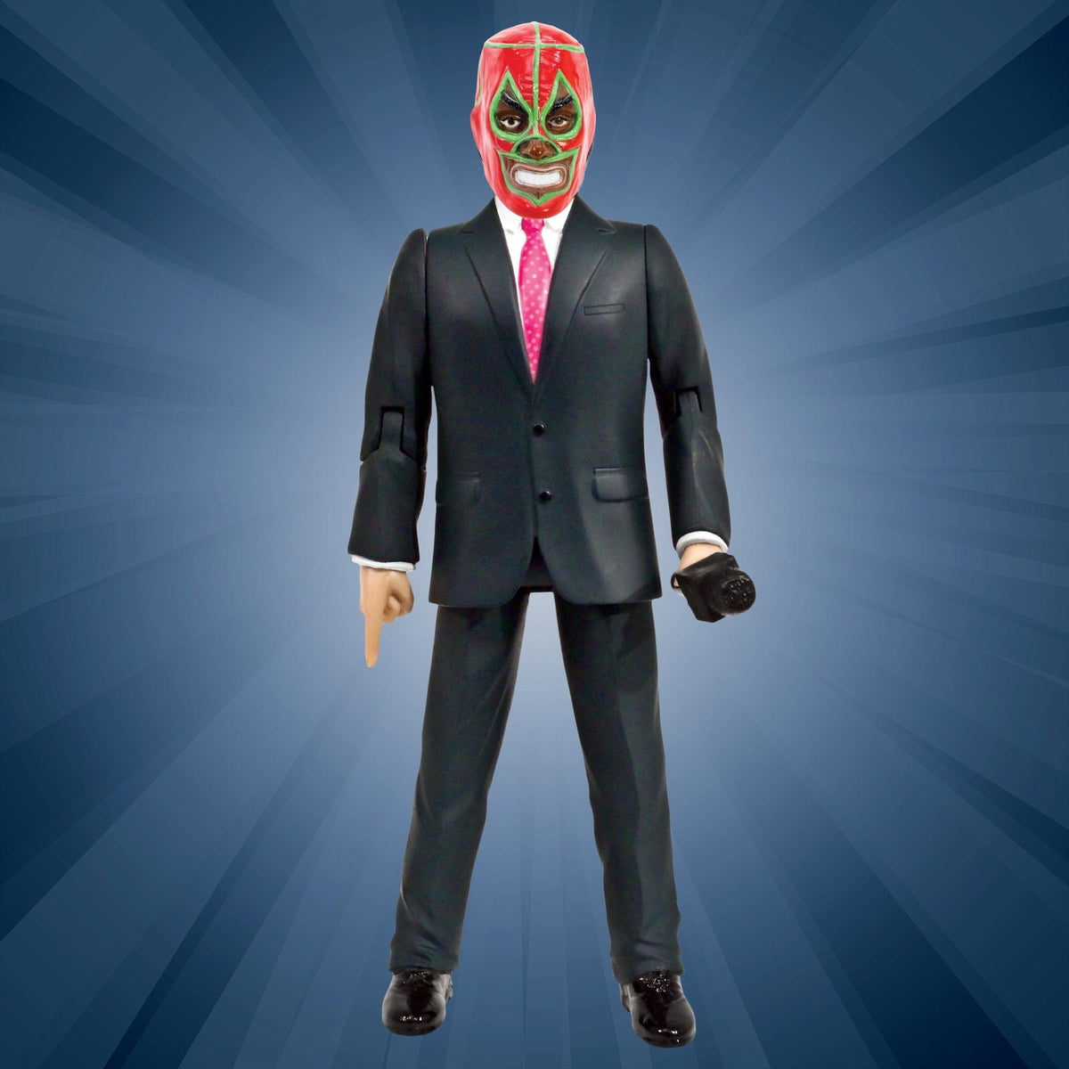 Talking Wrestling Ring Announcer With Luchador Mask Action Figure