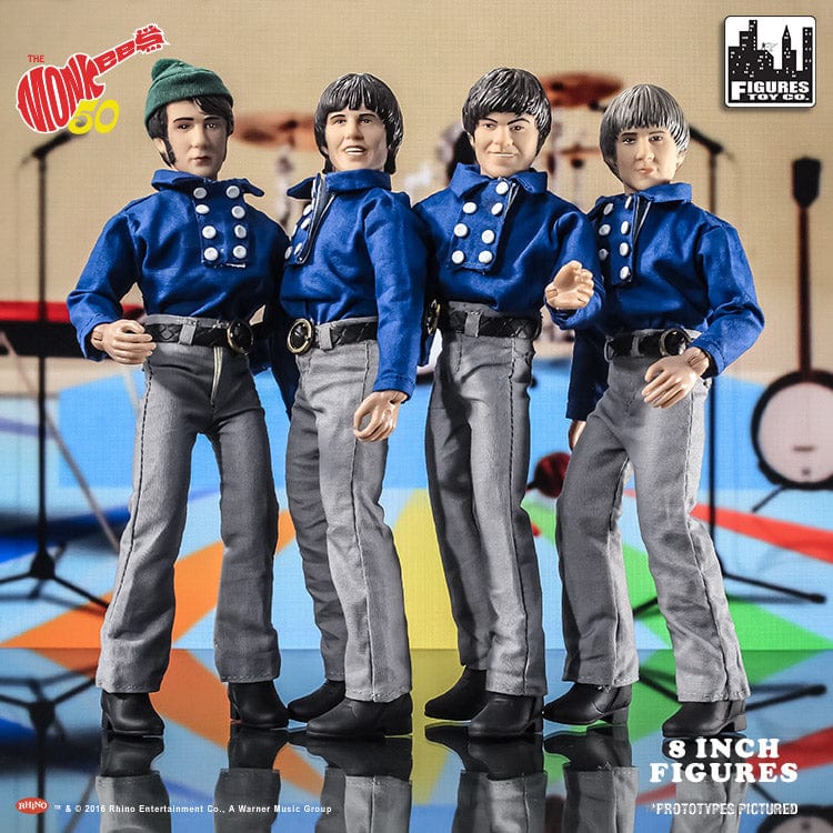 The Monkees 8 Inch Action Figures: Blue Band Outfit: Set of all 4