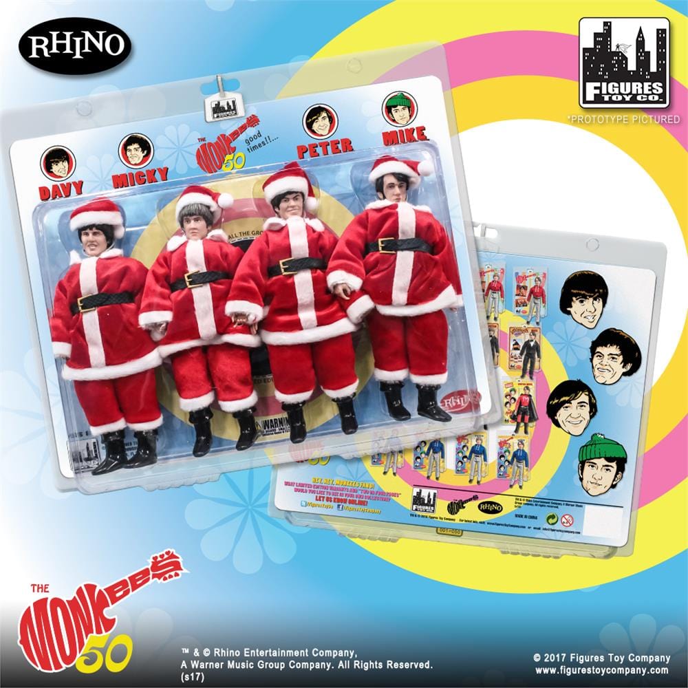 The Monkees 8 Inch Retro Action Figure Variants: Santa Outfit Four-Pack