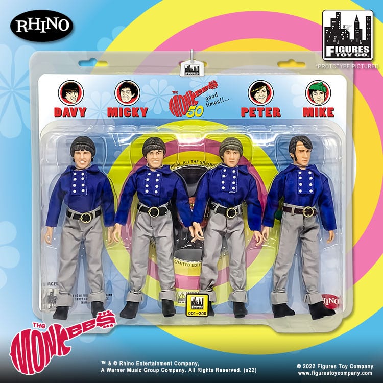 The Monkees 8 Inch Retro Action Figures Series: Blue Band Outfit Four Pack