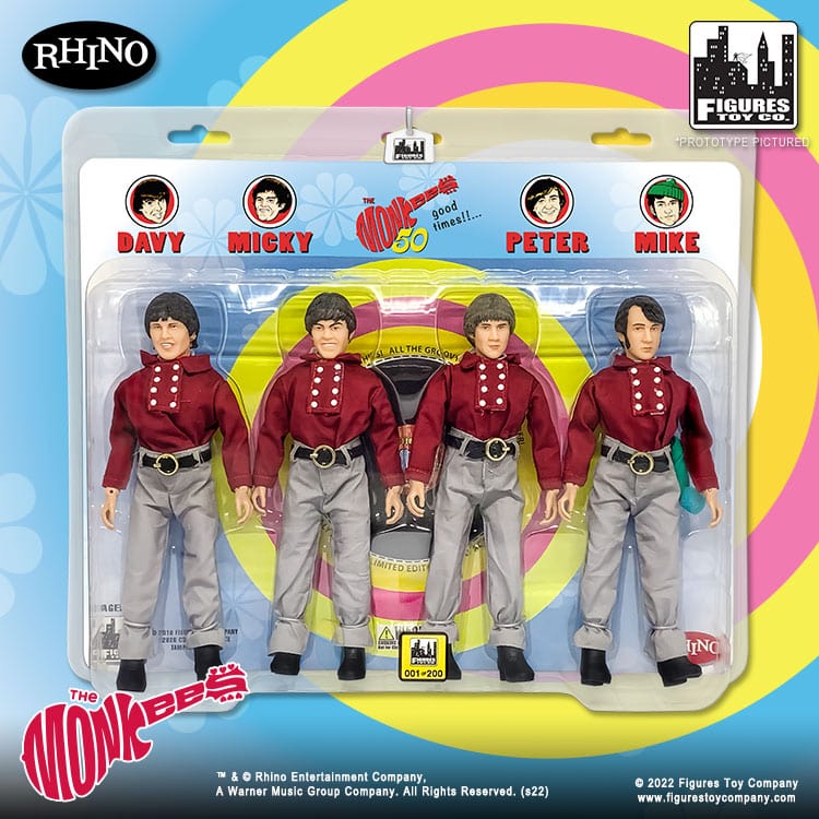 The Monkees 8 Inch Retro Action Figures Series: Red Band Outfit Four Pack