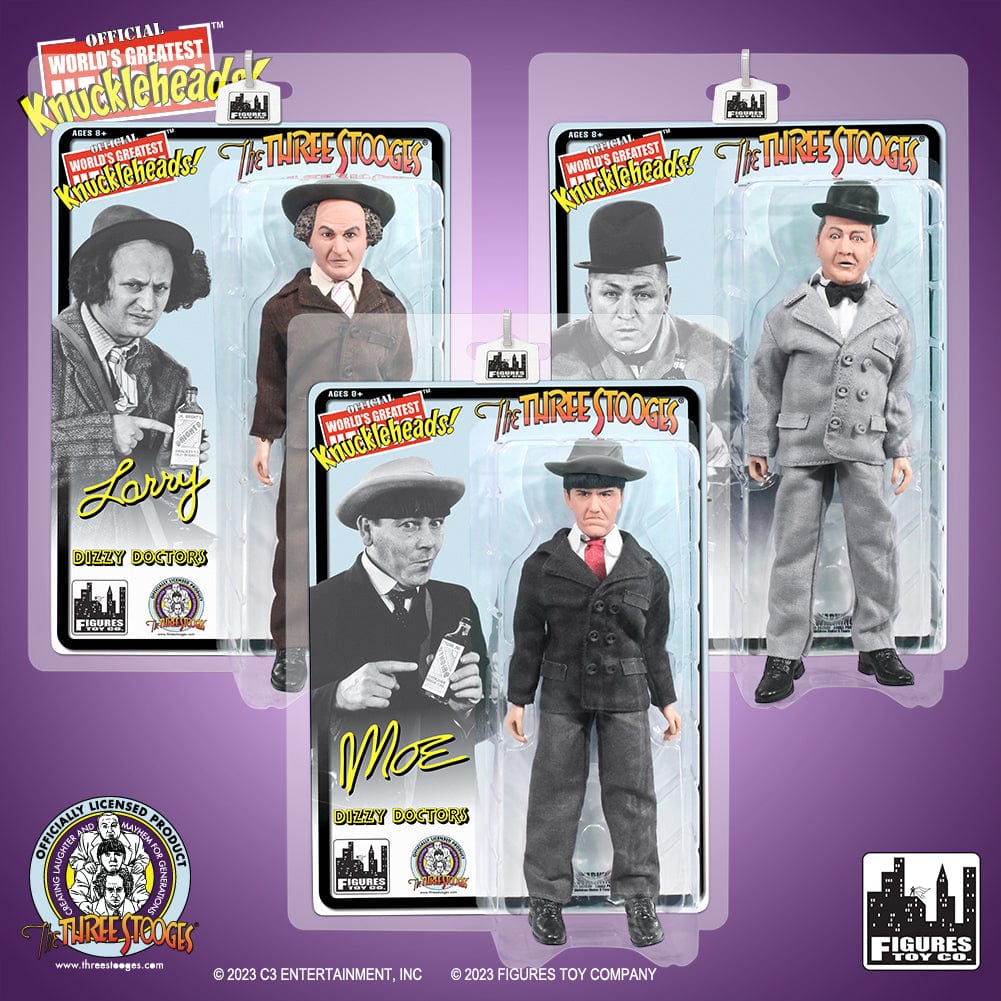 The Three Stooges 8 Inch Action Figures: Dizzy Doctors [Set of All 3]