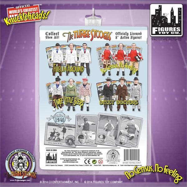 The Three Stooges 8 Inch Action Figures: No Census, No Feeling Curly