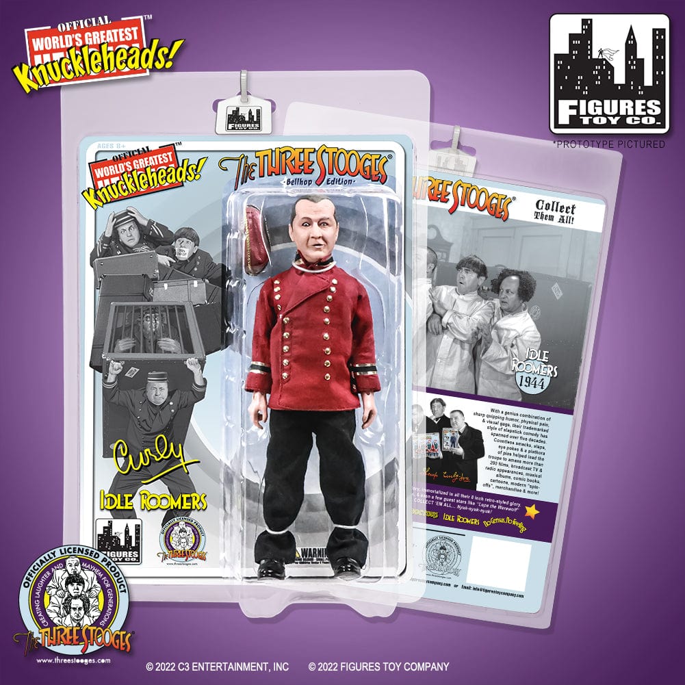 The Three Stooges 8 Inch Action Figures Series: Idle Roomers [Bellhop Edition] Curly