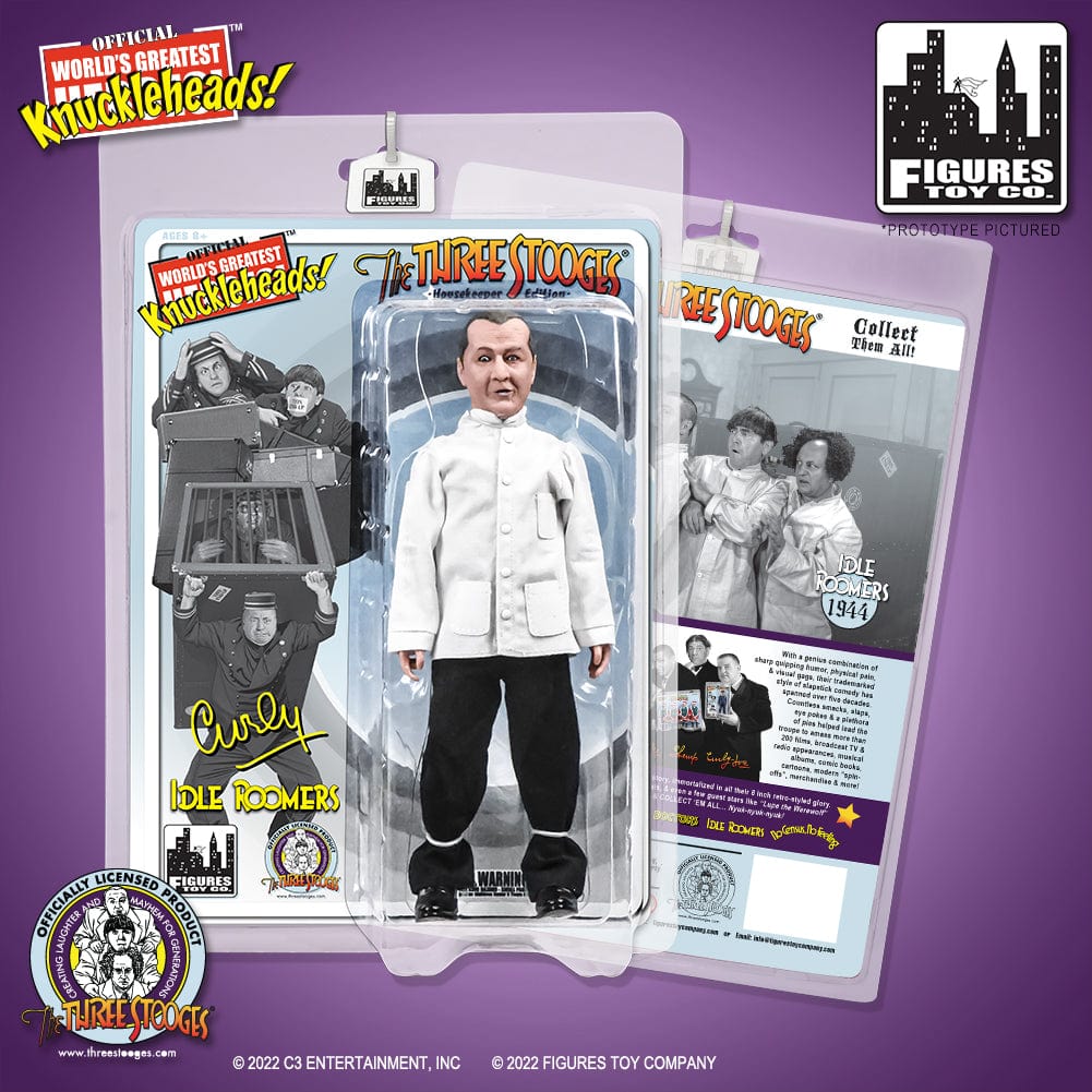 The Three Stooges 8 Inch Action Figures Series: Idle Roomers [House Keeper Edition] Curly