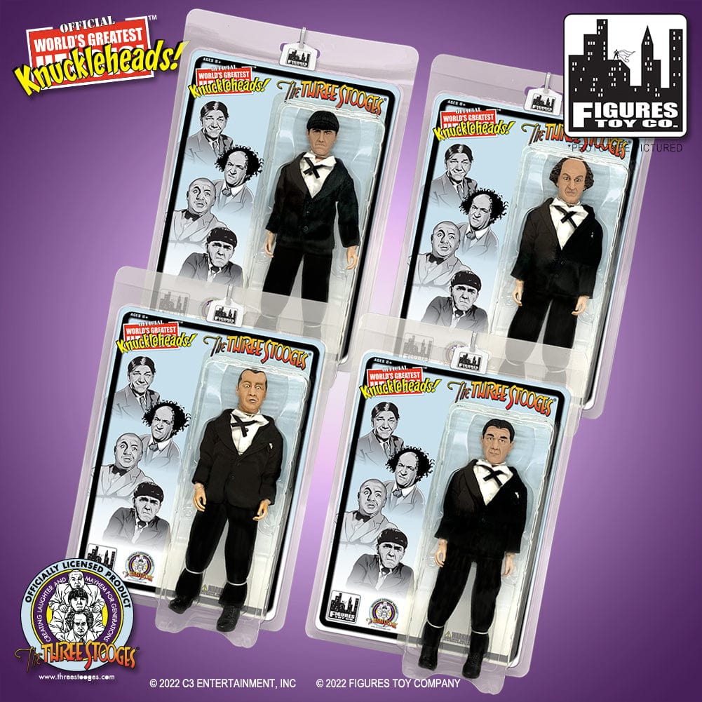 The Three Stooges 8 Inch Action Figures Series: Tuxedo Series Set of all 4