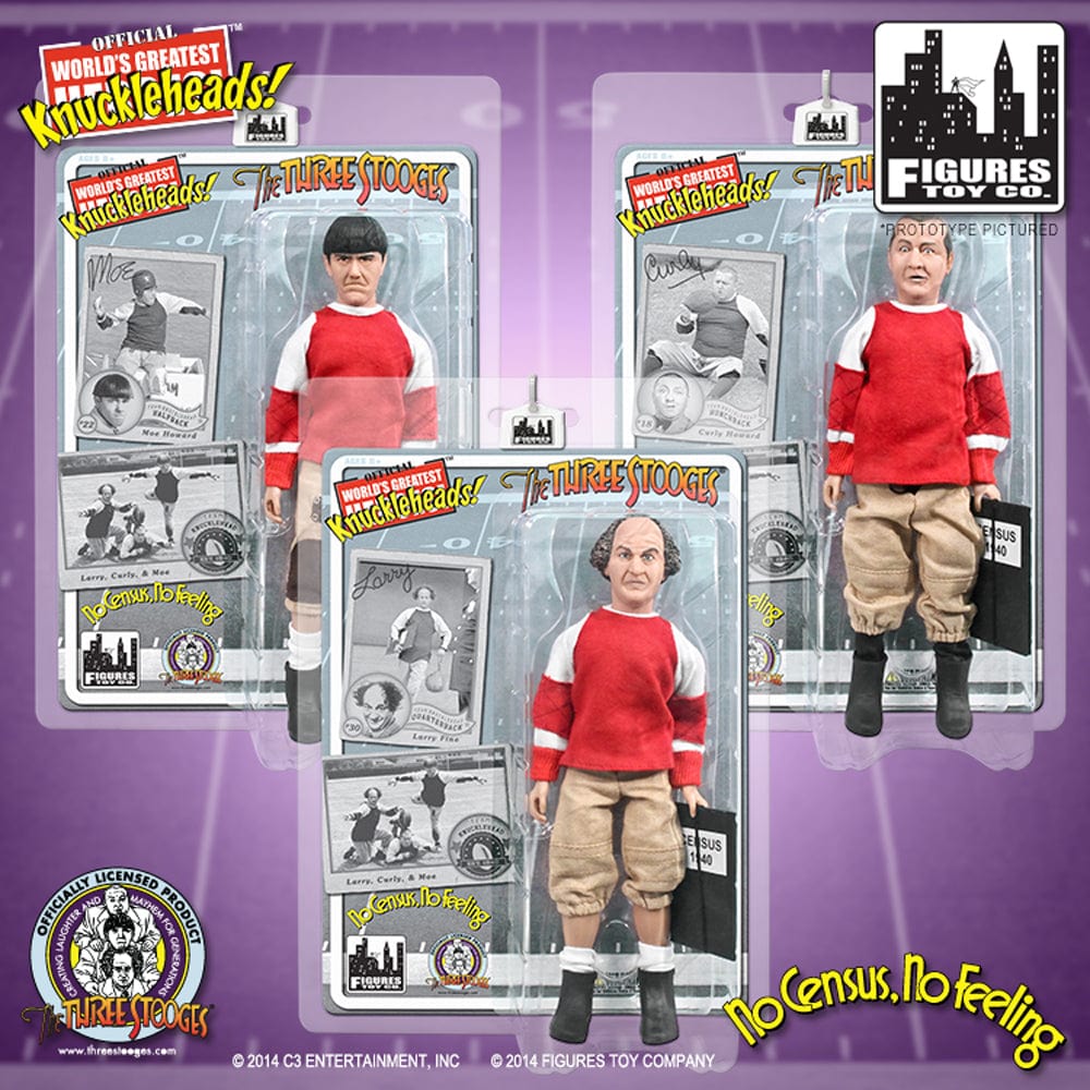 The Three Stooges 8 Inch Action Figures: Set of all 3 No Census, No Feeling Figures