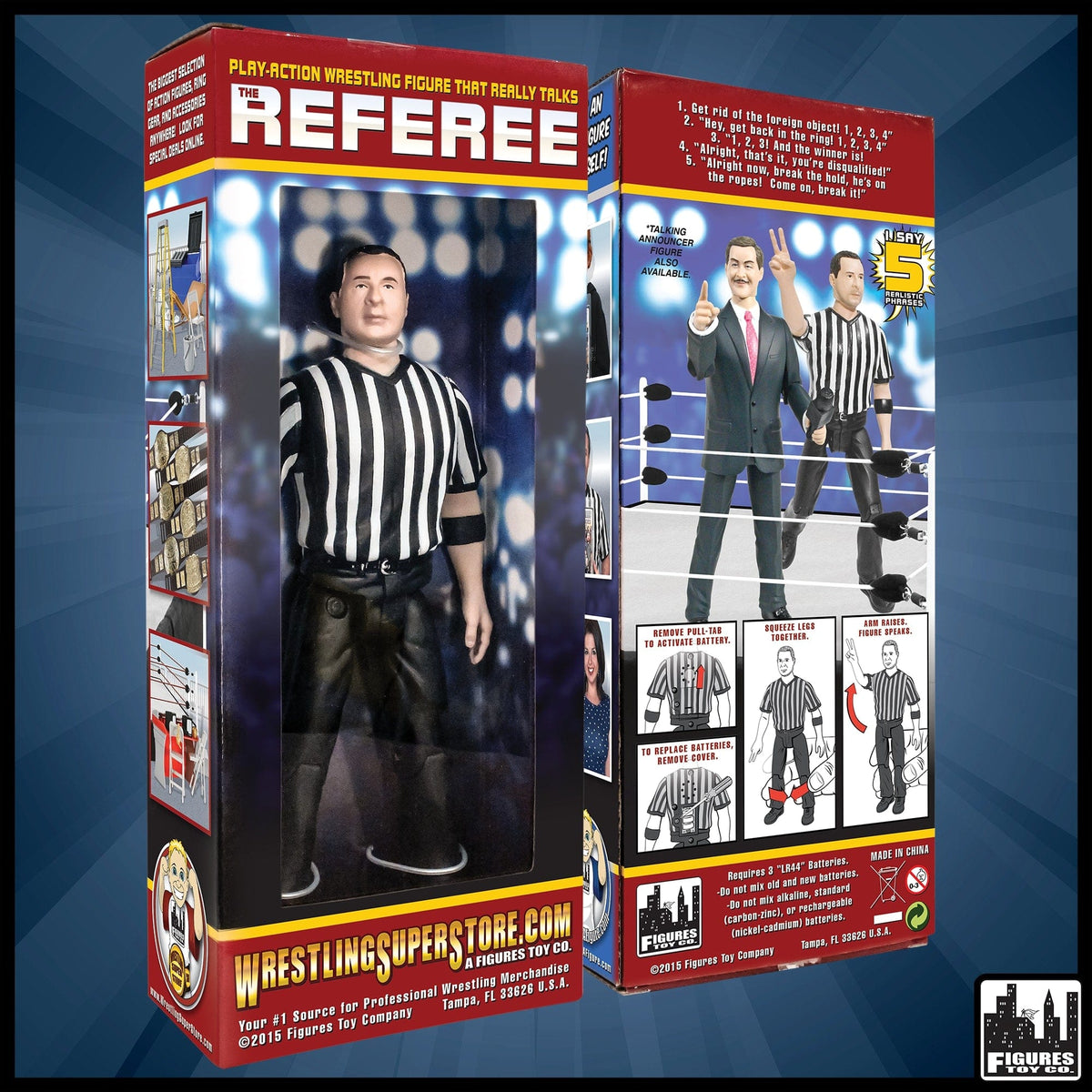 Three Counting and Talking Wrestling Referee Action Figure