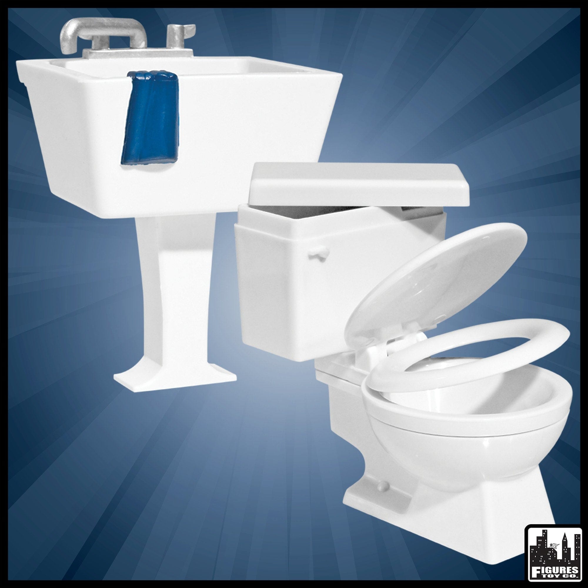 Toilet And Sink for WWE Wrestling Action Figures