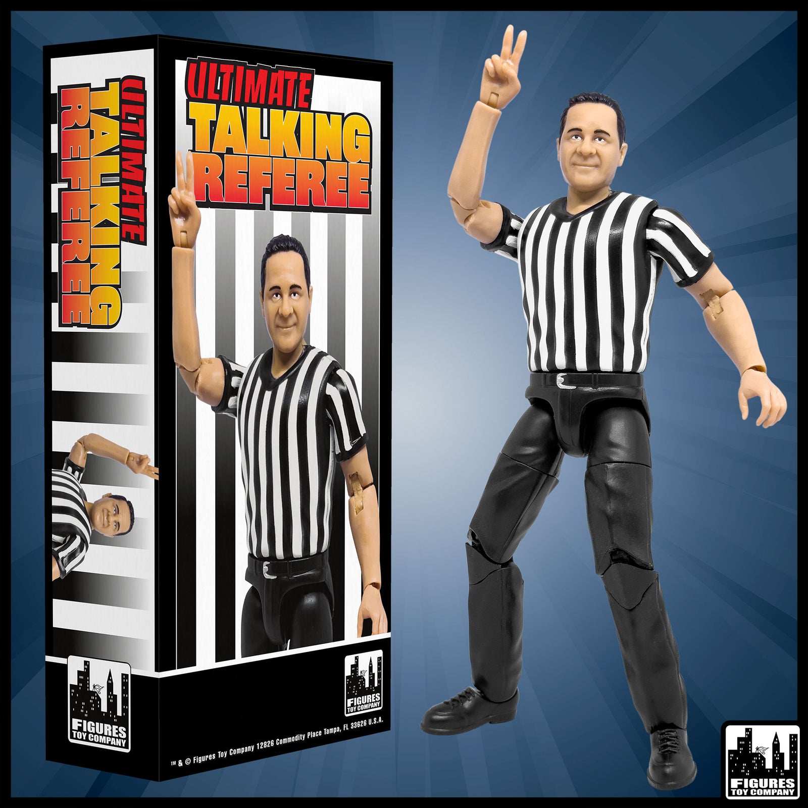 Ultimate 3 Counting & Talking Wrestling Referee Action Figure — product view.