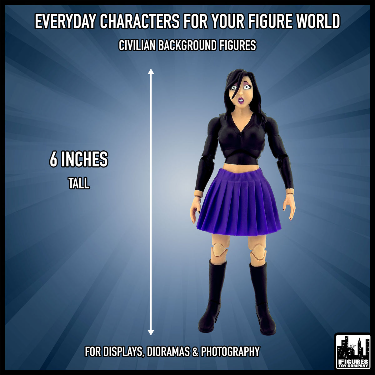 Ultimate Amber wrestling crowd fan action figure — civilian background display scenes.