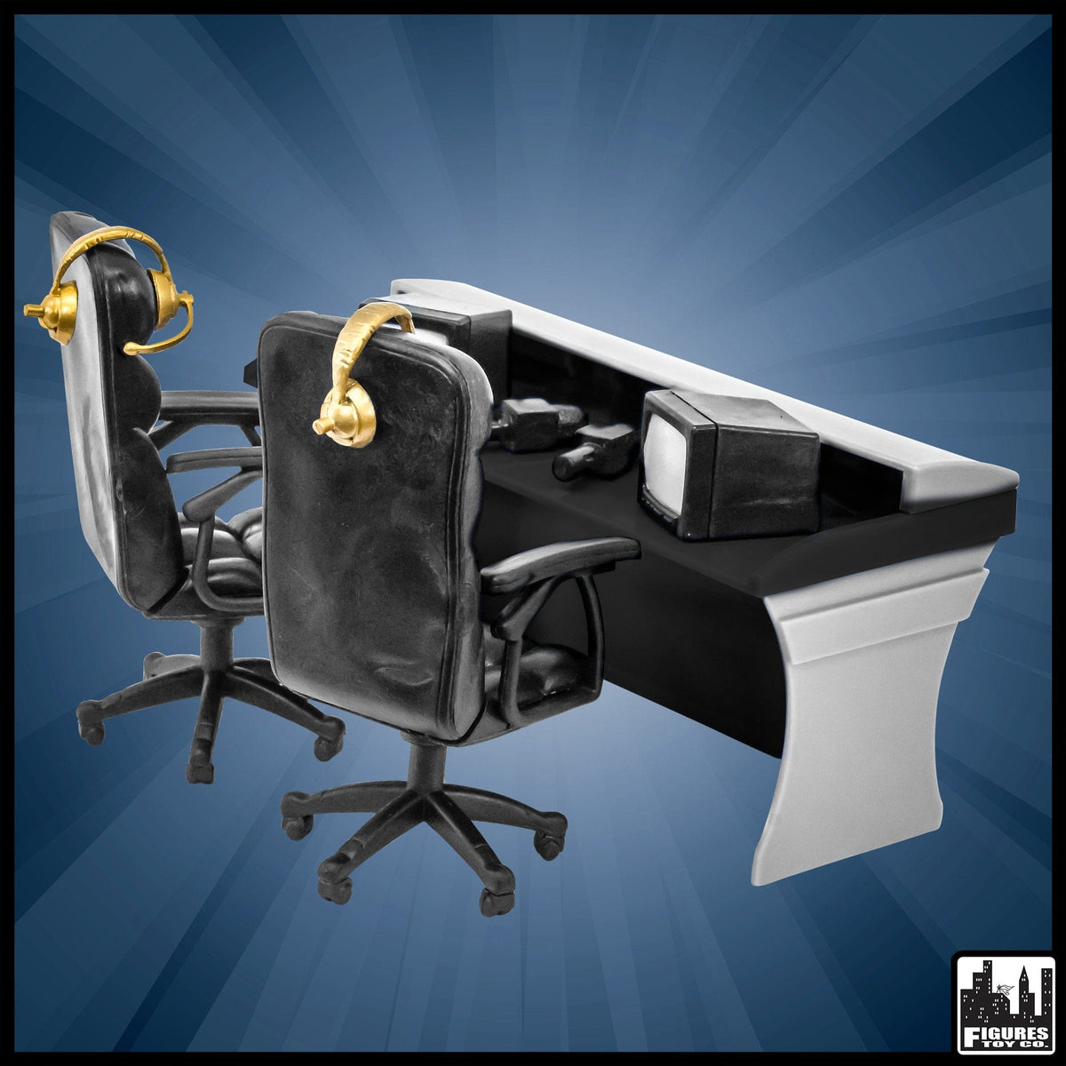 ULTIMATE Black Commentator Table Playset for WWE Wrestling Action Figures