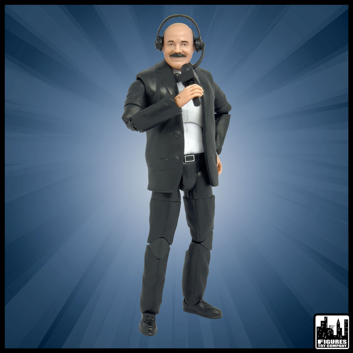 Ultimate Classic Announcer With Deluxe Articulation for wrestling figures — alternate pose.