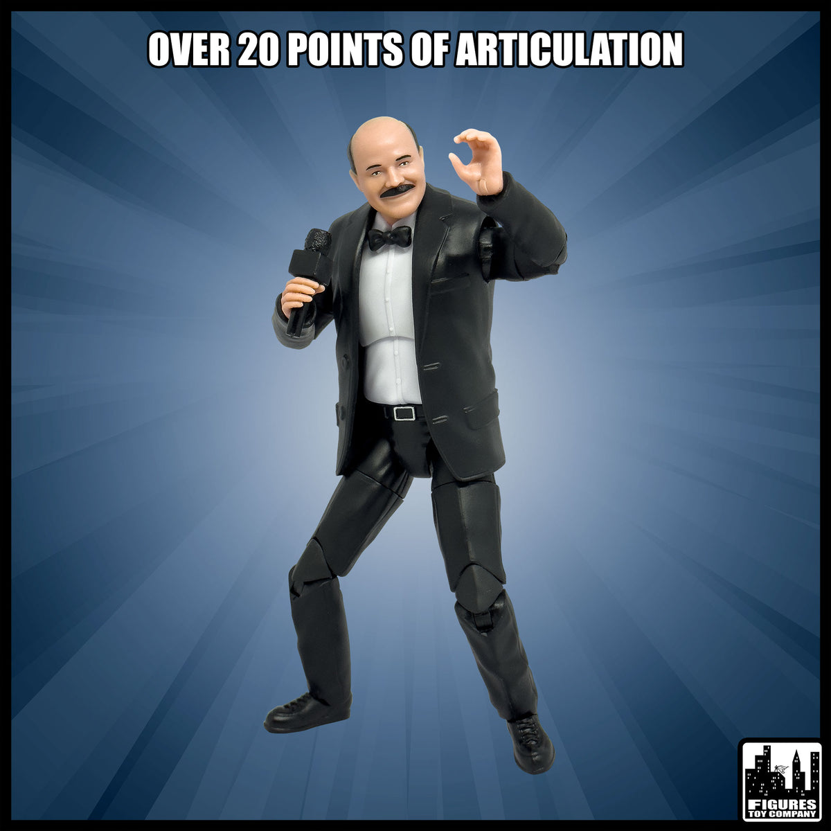 Ultimate Classic Announcer With Deluxe Articulation for wrestling figures — display scene.