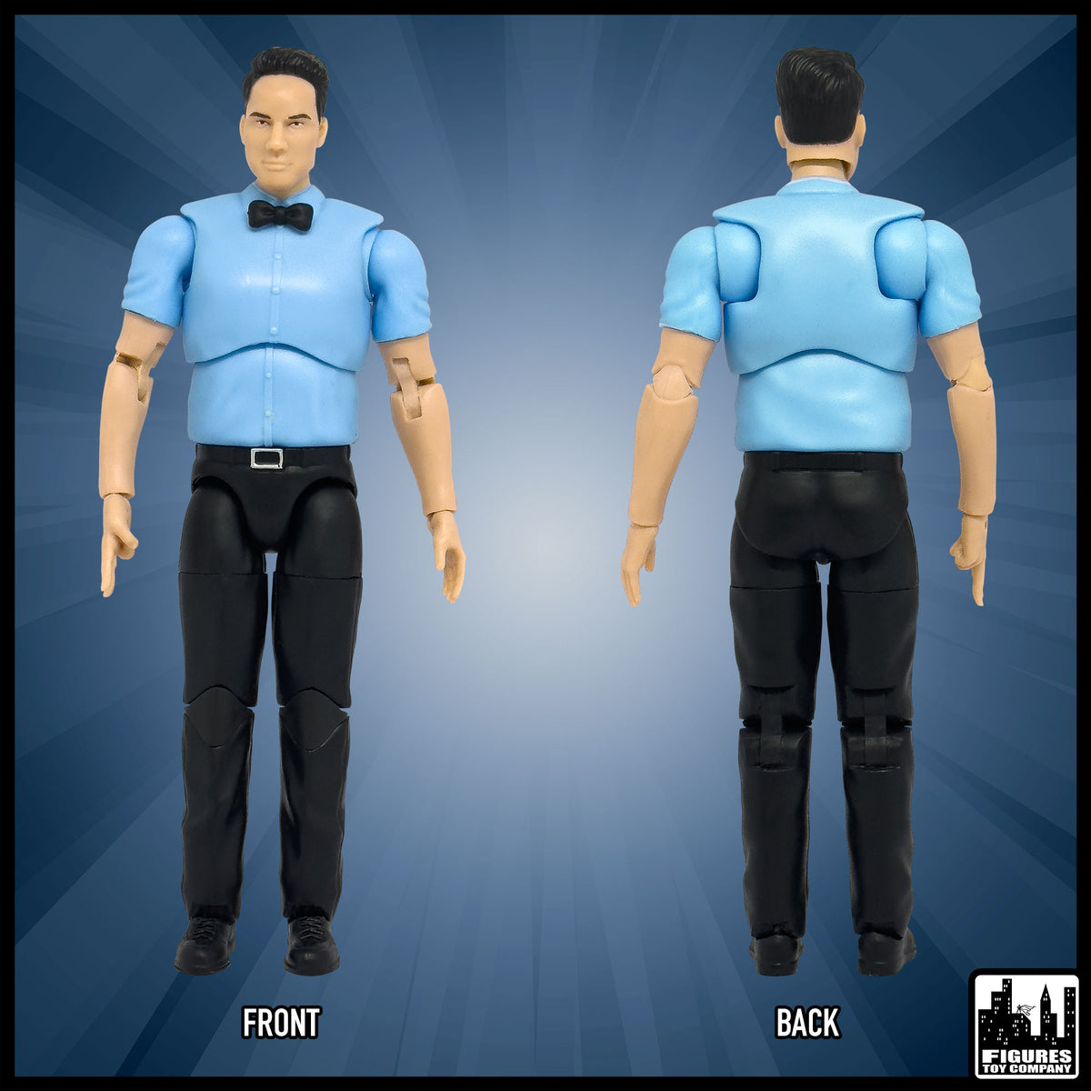 Ultimate classic referee action figure — front and back views.