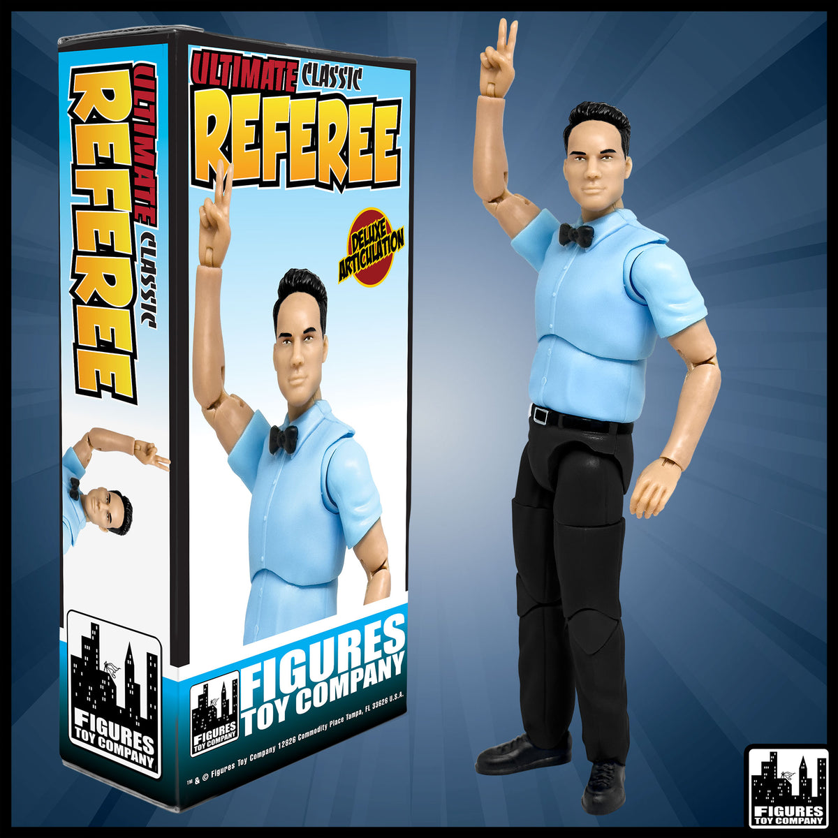 Ultimate classic referee action figure — product view.