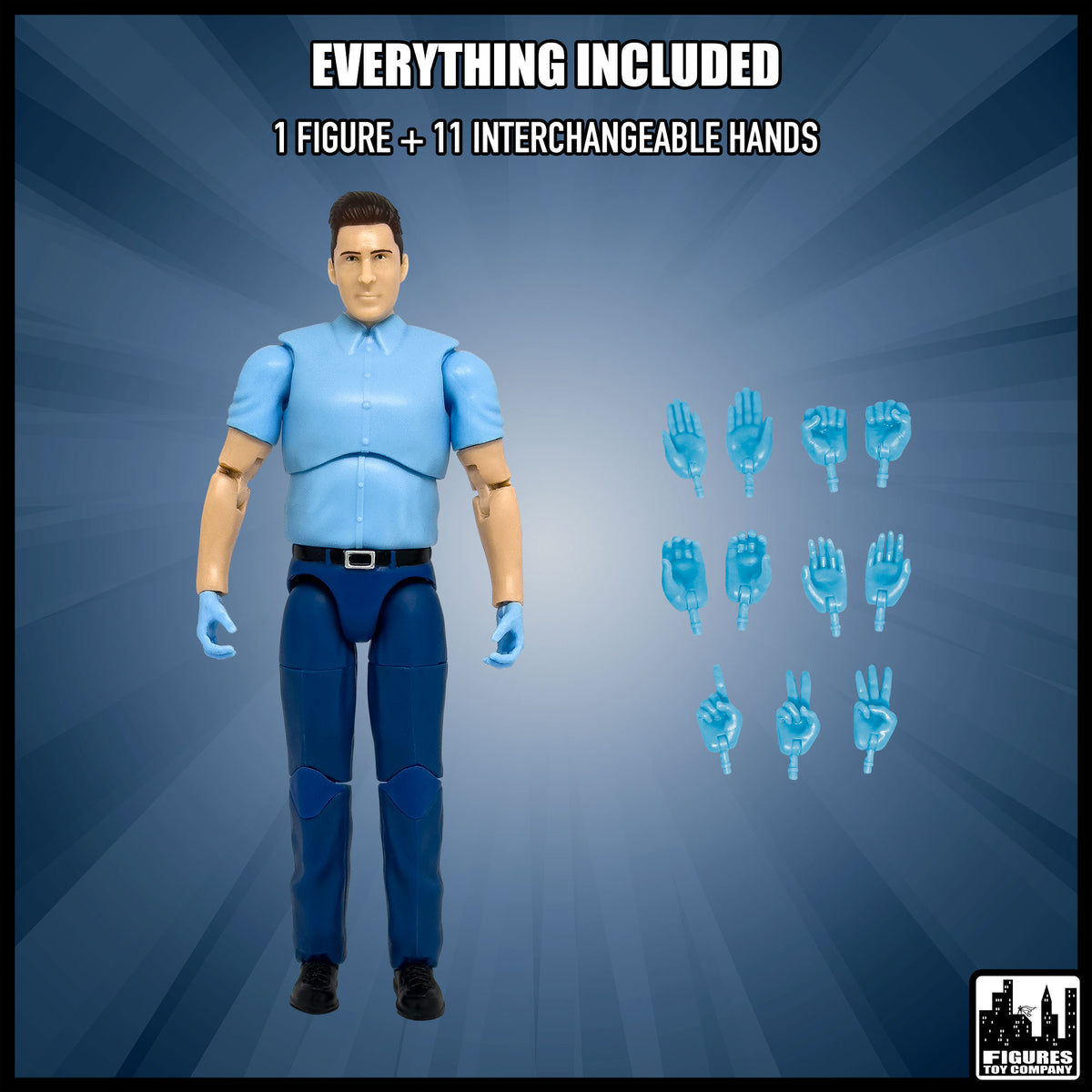 Ultimate EMT Ambulance Driver With Deluxe Articulation for wrestling figures — included items.