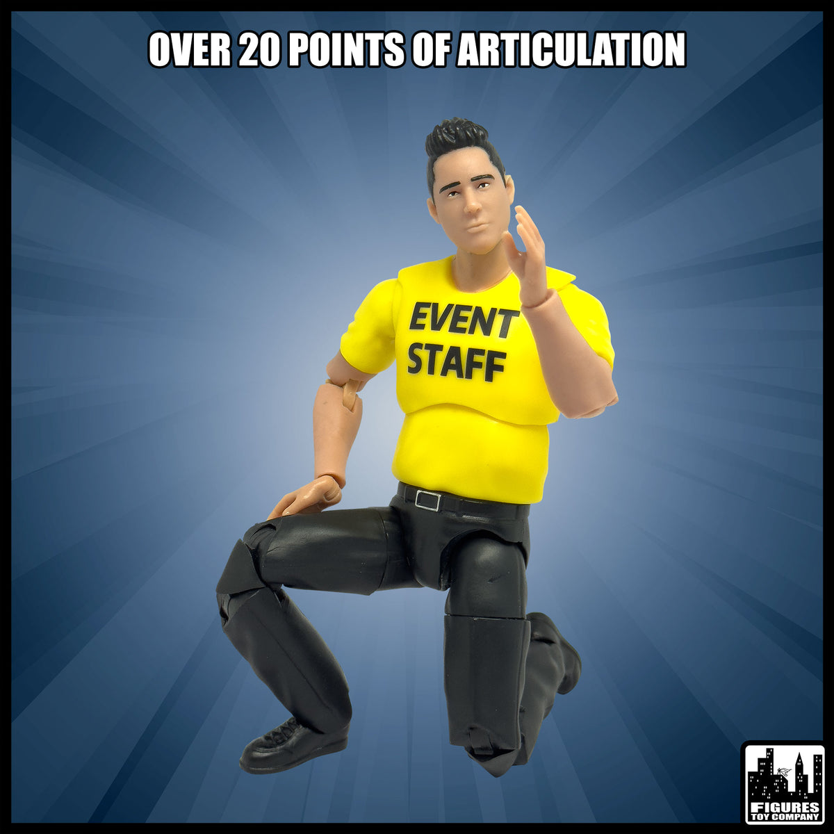 Ultimate Event Staff Worker With Deluxe Articulation for wrestling figures — display scene.