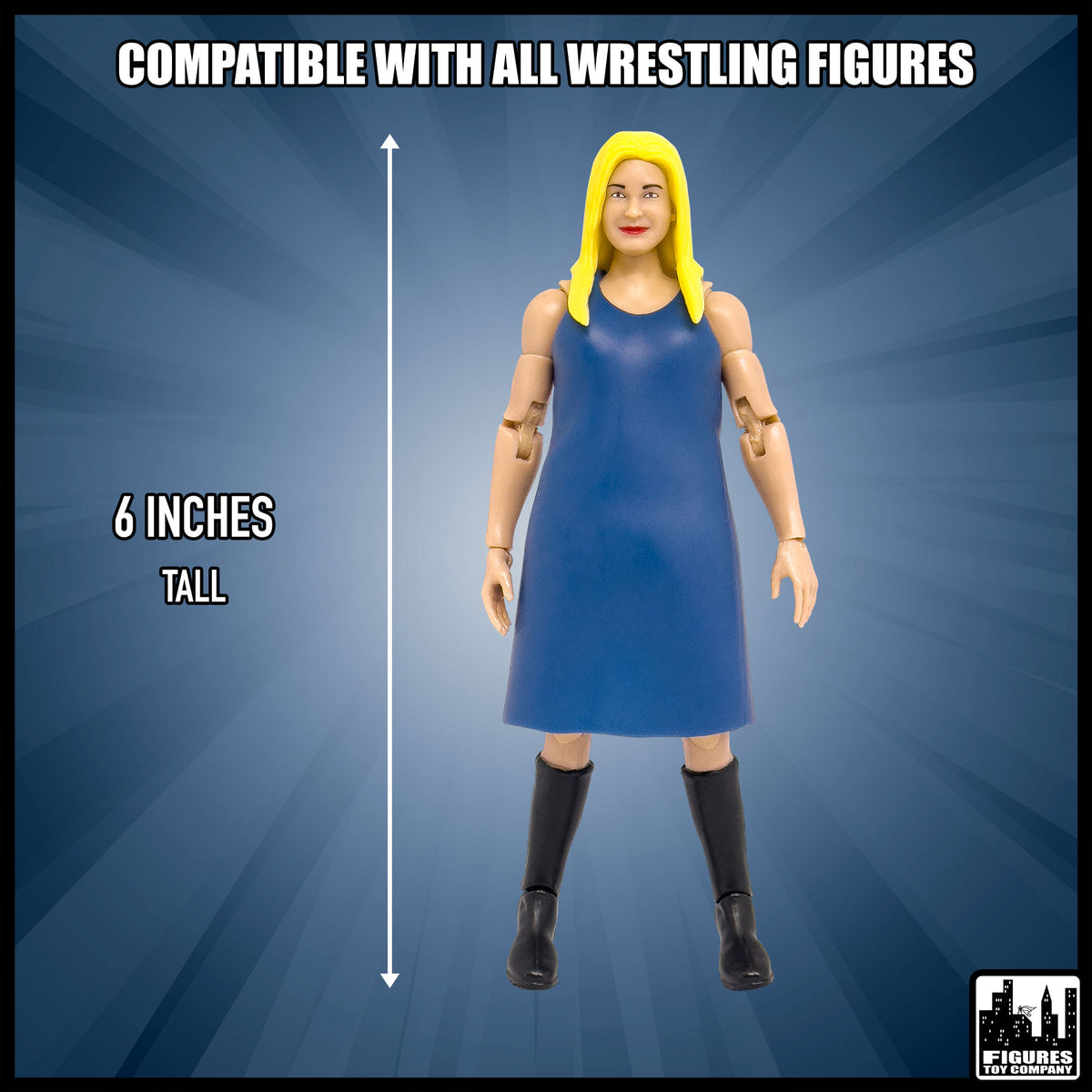 Ultimate Female Interviewer Announcer With Deluxe Articulation for wrestling figures — size and compatibility guide.