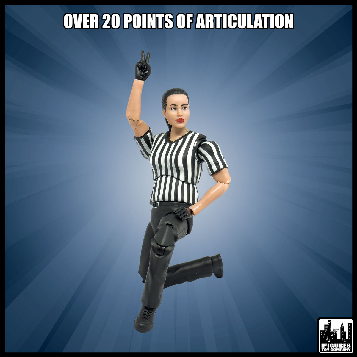 Ultimate Female Referee With Deluxe Articulation for wrestling figures — display scene.
