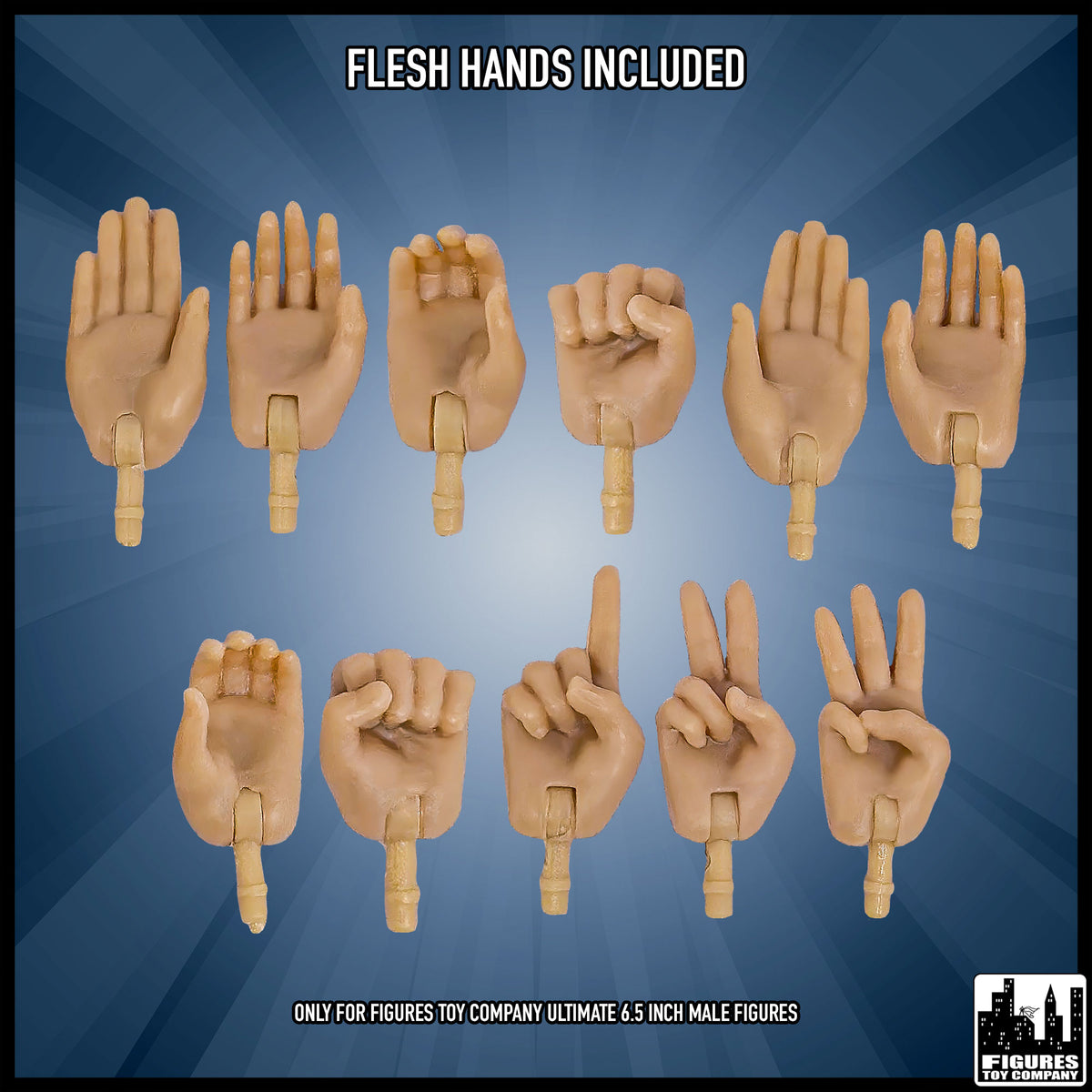 Ultimate Hands 6Inch Three Packs 02 Flesh Hands