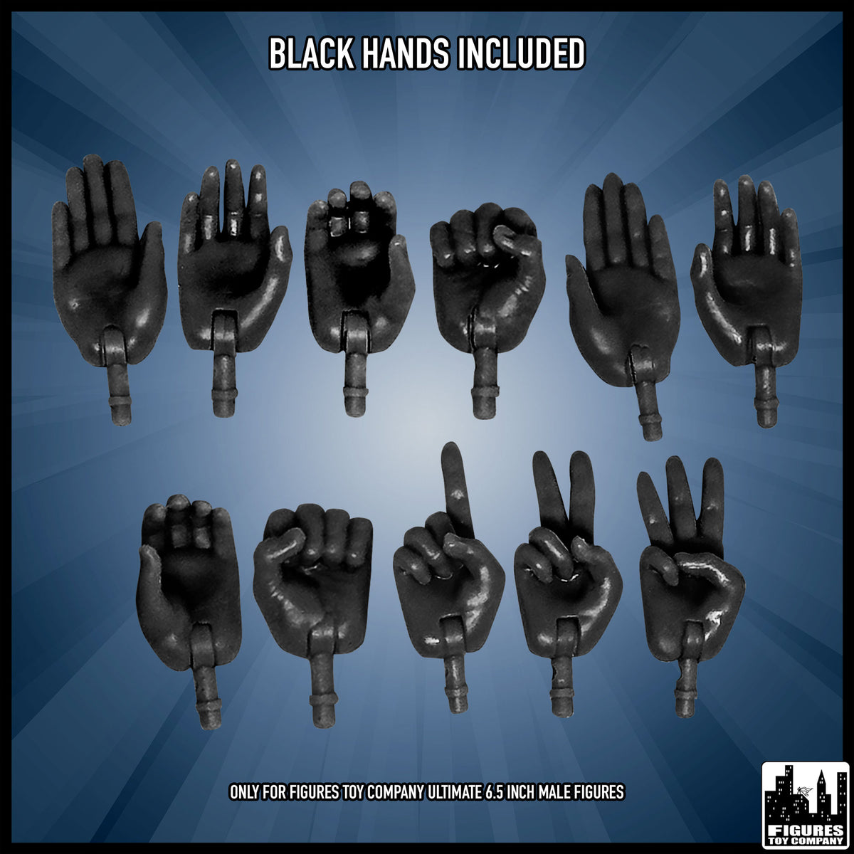 Ultimate Hands 6Inch Three Packs 03 Black Hands