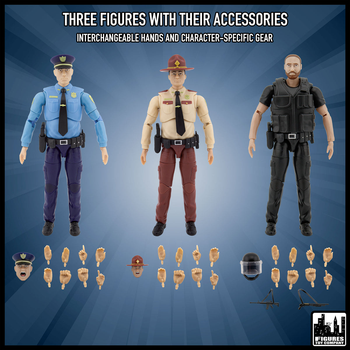 Ultimate Law Enforcement Three Pack 03 Included Accessories