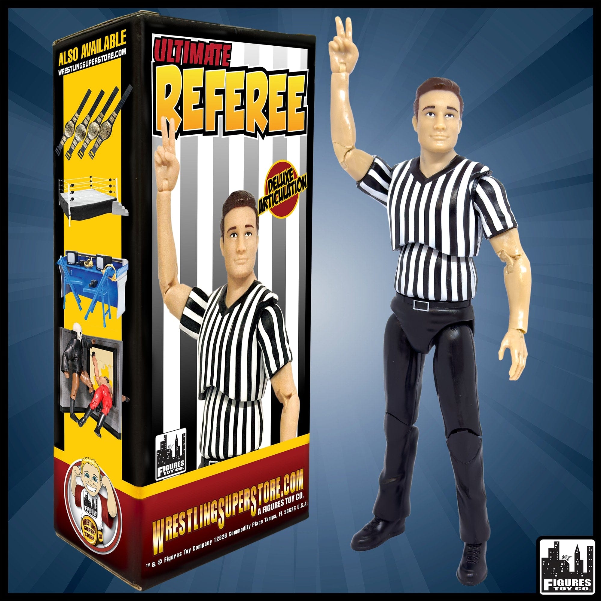 Ultimate Referee With Deluxe Articulation for WWE Wrestling Action Figures