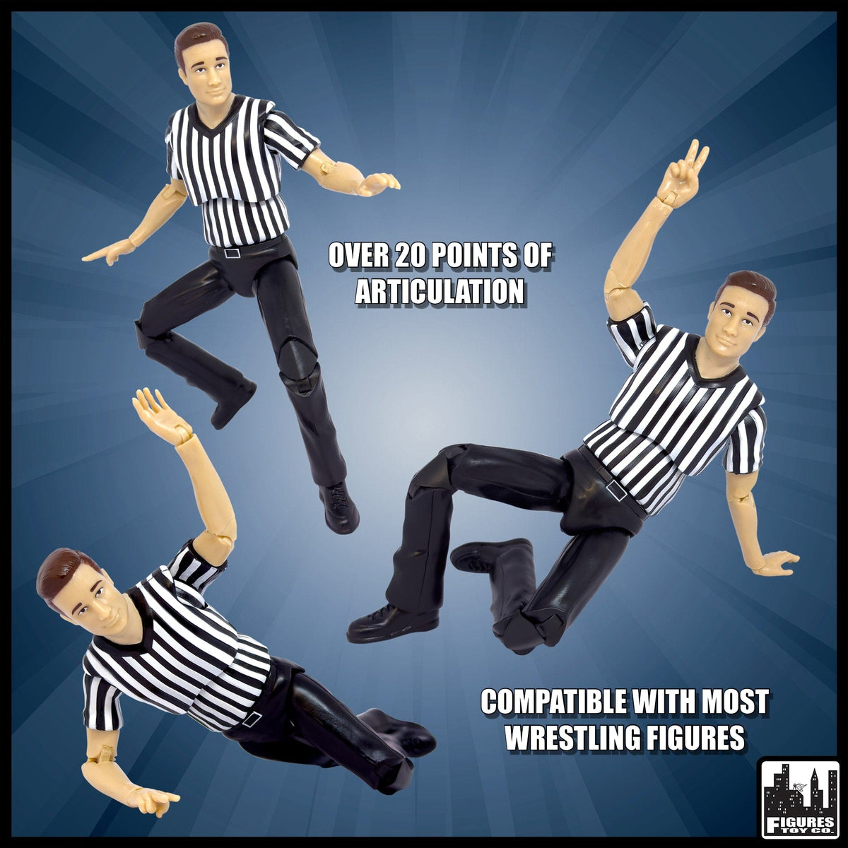 Ultimate Referee With Deluxe Articulation for WWE Wrestling Action Figures