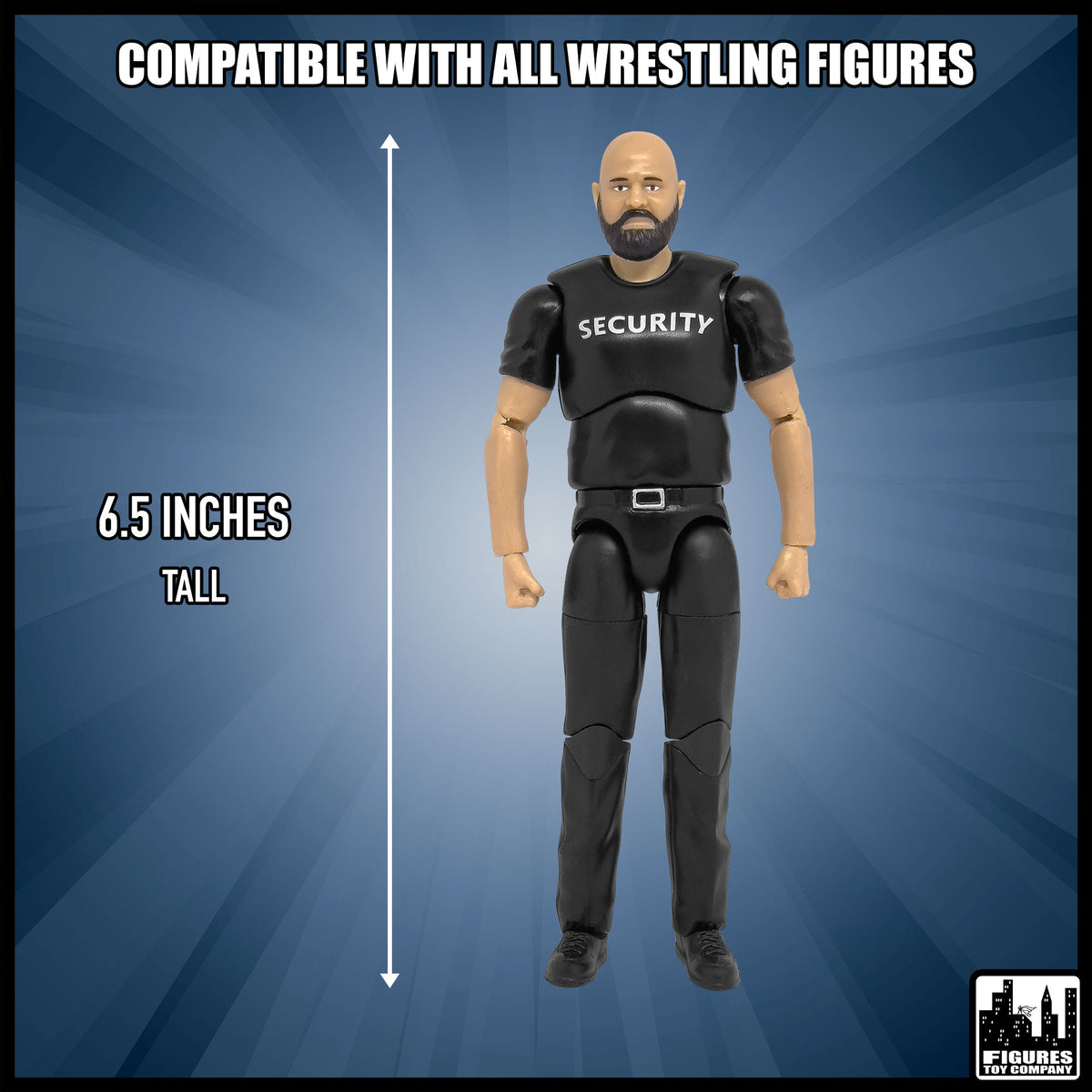 Ultimate Security Guard With Deluxe Articulation for wrestling figures — size and compatibility guide.