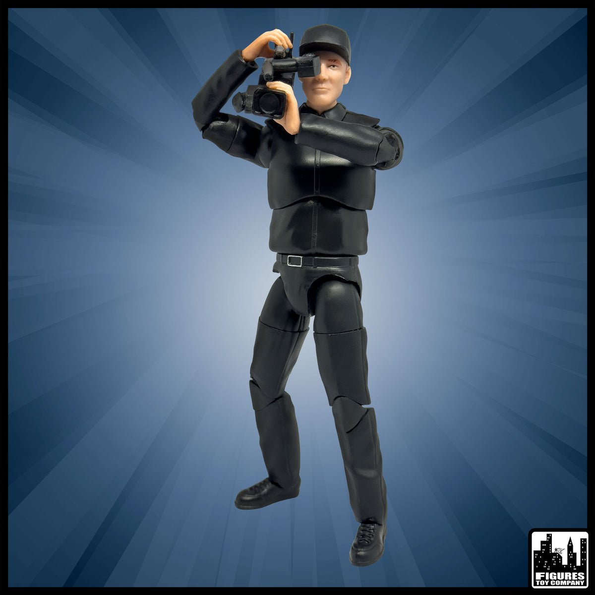 Ultimate TV Camera Man With Deluxe Articulation for wrestling figures — alternate pose.
