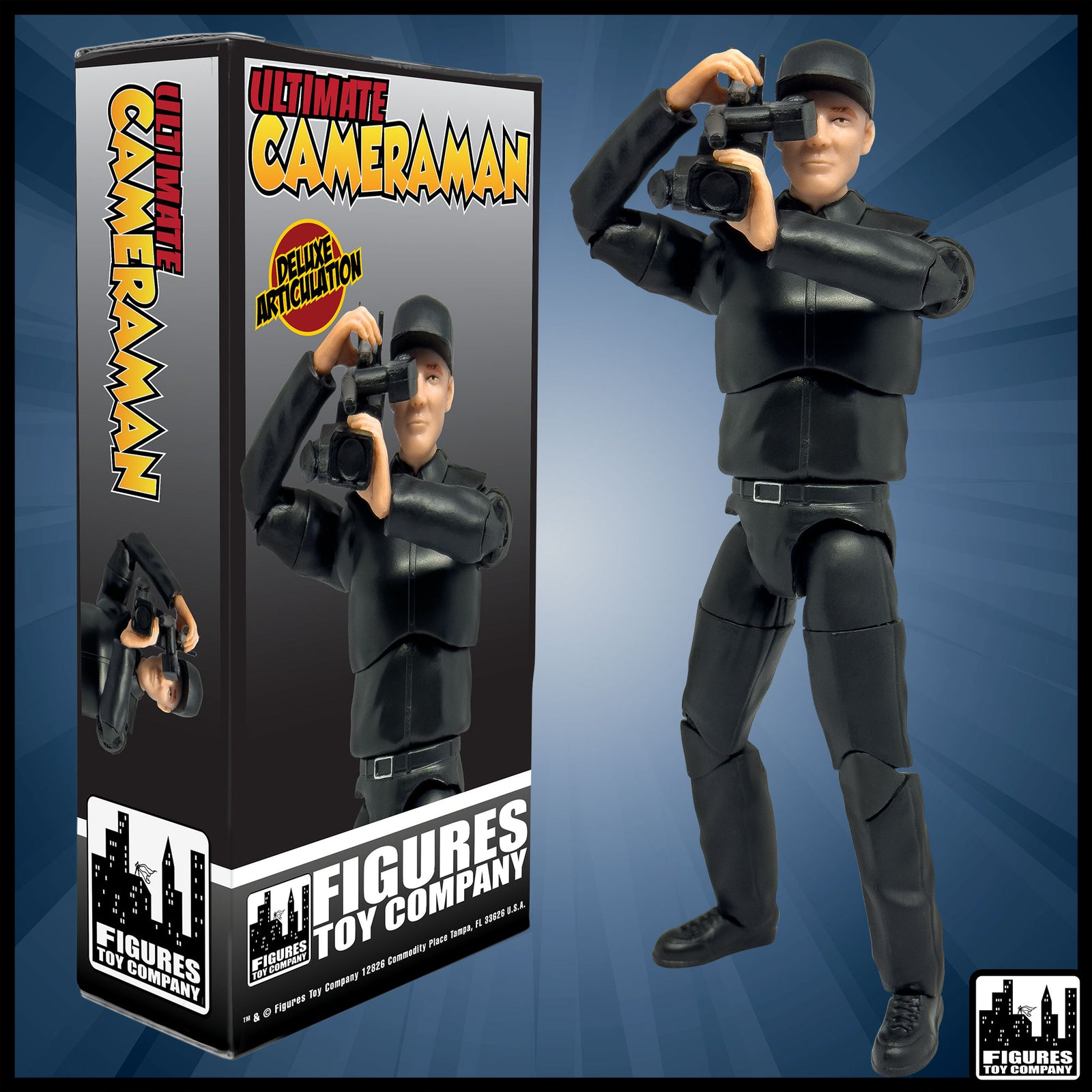 Ultimate TV Camera Man With Deluxe Articulation for wrestling figures — product view.
