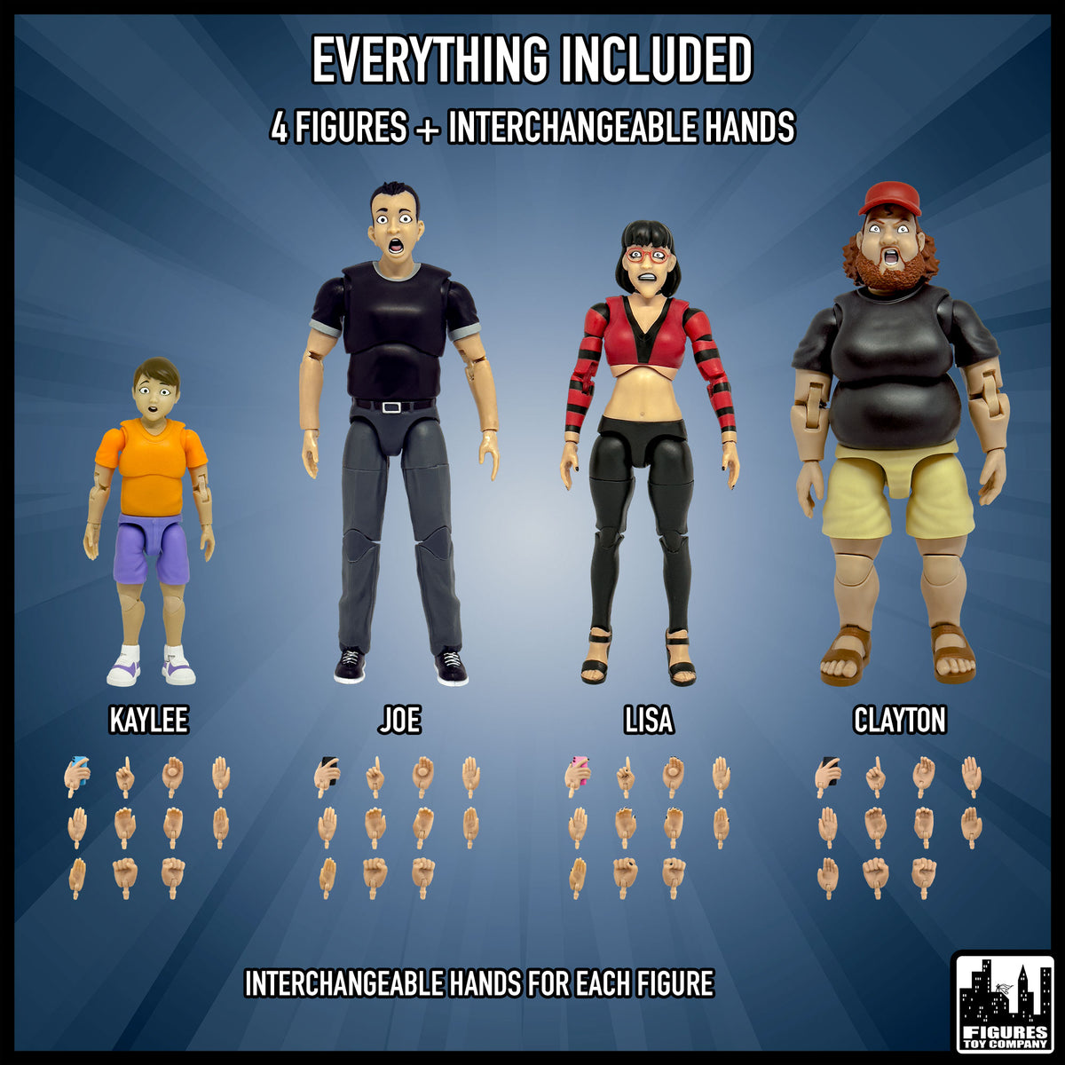 Ultimate Wrestling Crowd Fan Figures Four-Pack Series 3 — included items.