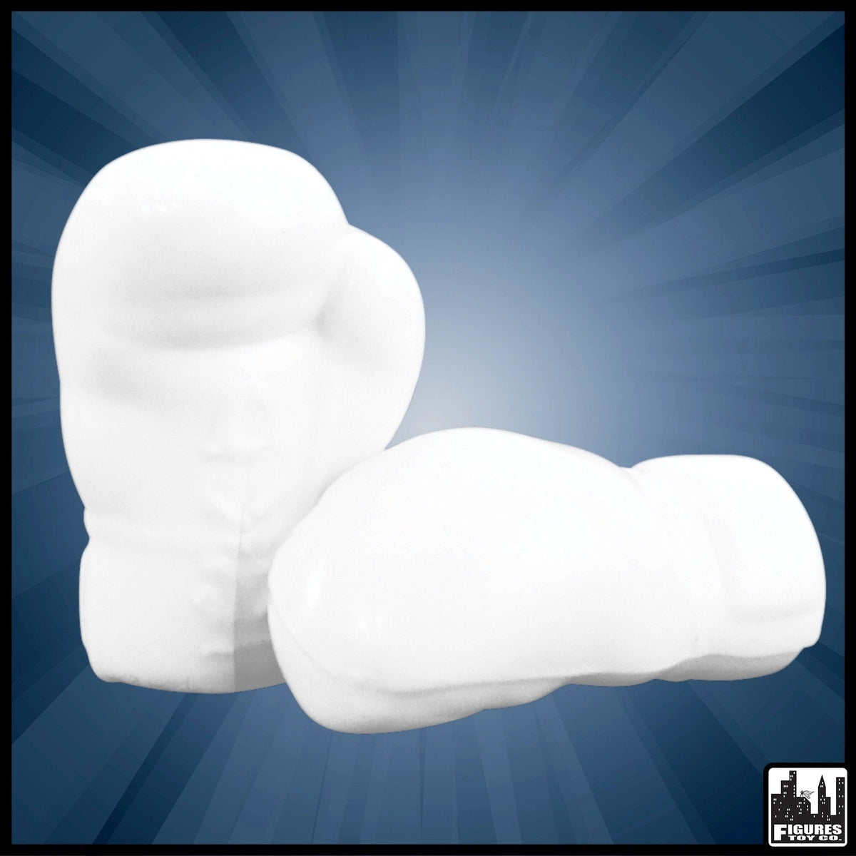 White Pair of Boxing Gloves for WWE Wrestling Action Figures
